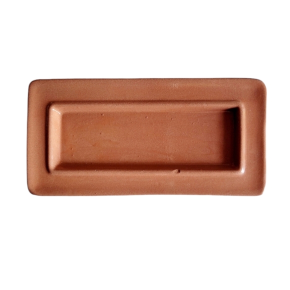 Vintage Terra Cotta Kitty Cat with Bow  Butter Dish - Picture 10 of 12